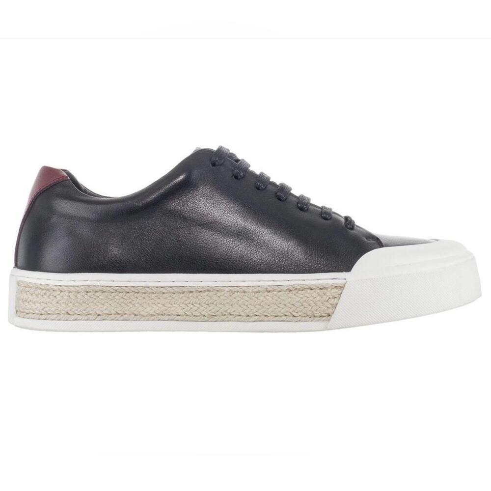 Vlado Raymond Men’s Genuine Leather Casual‎ Sneaker Black and Burgundy Size 7.5